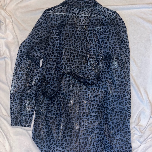Leopard print trench coat vinyl mens ASOS ONE above the other - Picture 7 of 7